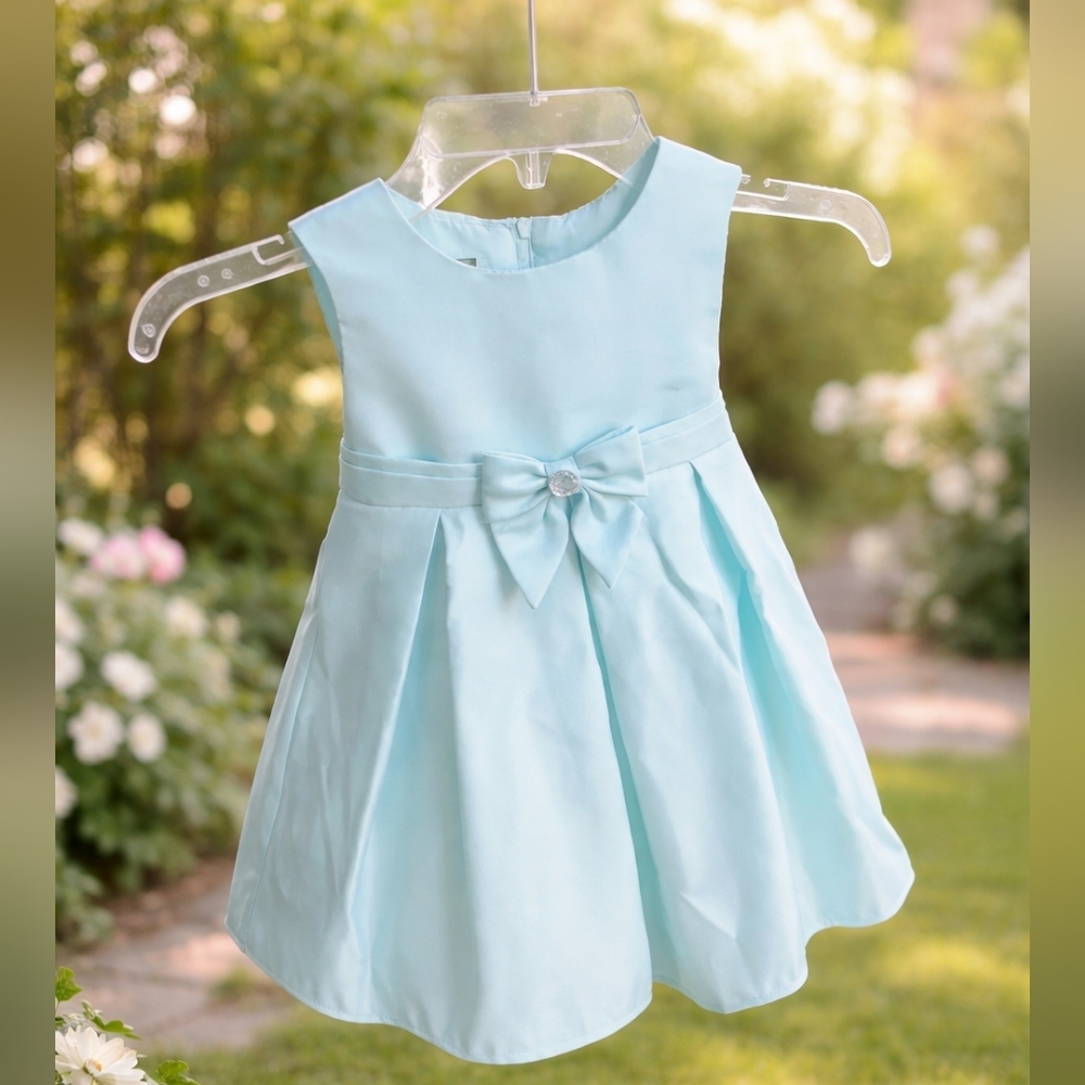 Princess Faith Satin Girl's Dress Shorts Turquoise 24M Satin Sleeveless NWOT